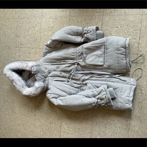 Light grey fur parka